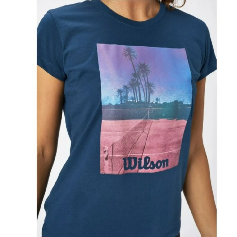Wilson Scenic Tech Women's Tennis T-Shirt Majolica Blue S